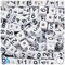 BeadTin White Opaque 10mm Cube Plastic Alpha Beads - Black Number Mix (50pcs)